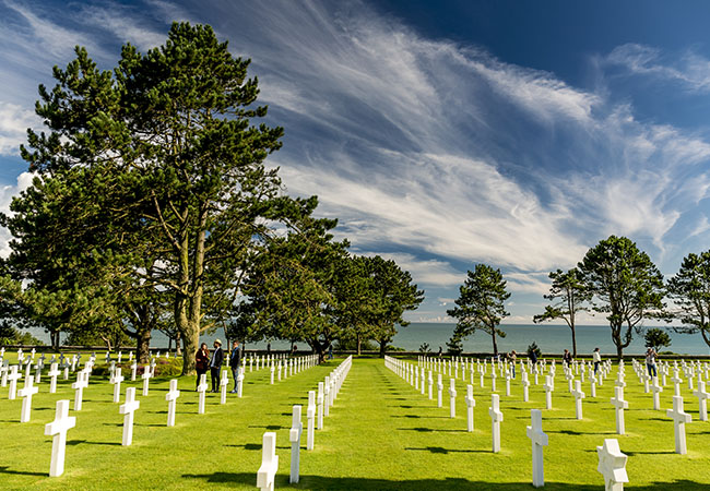 Cimetière américain dans le Calvados à Colleville-sur-mer en Normandie