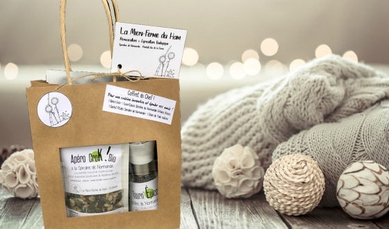 Coffret cadeau et laine