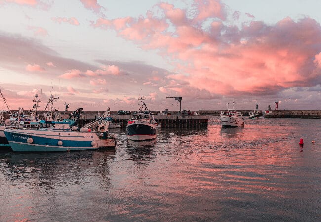 Bateaux au coucher de soleil