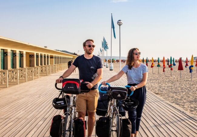 Plage de Deauville à vélo